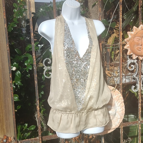 Robbi & Nikki sexy sleeveless sparkly tank top extra small XS - Picture 6 of 9